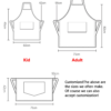 Custom full length bib black dishwasher apron kitchen polyester cotton fabric chef cooking apron