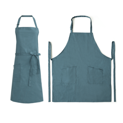 Custom full length bib black dishwasher apron kitchen polyester cotton fabric chef cooking apron