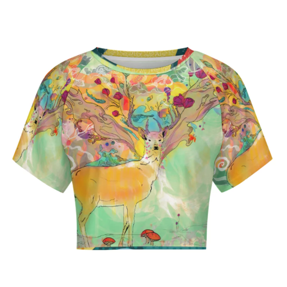 custom personalized short sleeve Crop Top sublimated