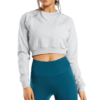 Fleece Womens Crop Top Sweatshirt Casual Crop Top Sweater Custom Logo Classic Women's Training Regular Fit Pullover Cotton Short - Call Us +971 50 340 4305