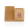 Eco Friendly, Bamboo Wireless Charger, with Pen Holder and Desk Organizer 10W