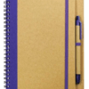 Custom Recycled Notebook-with-Pen-Blue