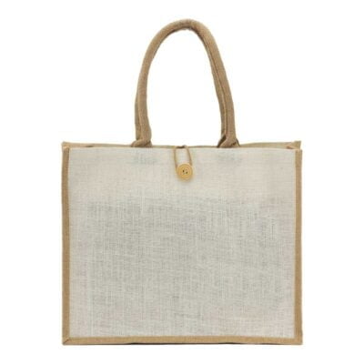 Eco-friendly jute shopping bags with buttons are classy