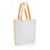 [NW001 V-White-Orange] Non-Woven Shopping Bag Vertical White-Orange