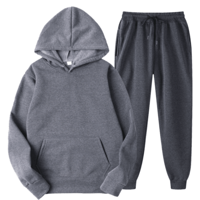 plain New fashion couples Sportswear Tracksuit Sweatsuit Men 2 Piece Sweat Suit Sets - Amir Customs - Customized Garments