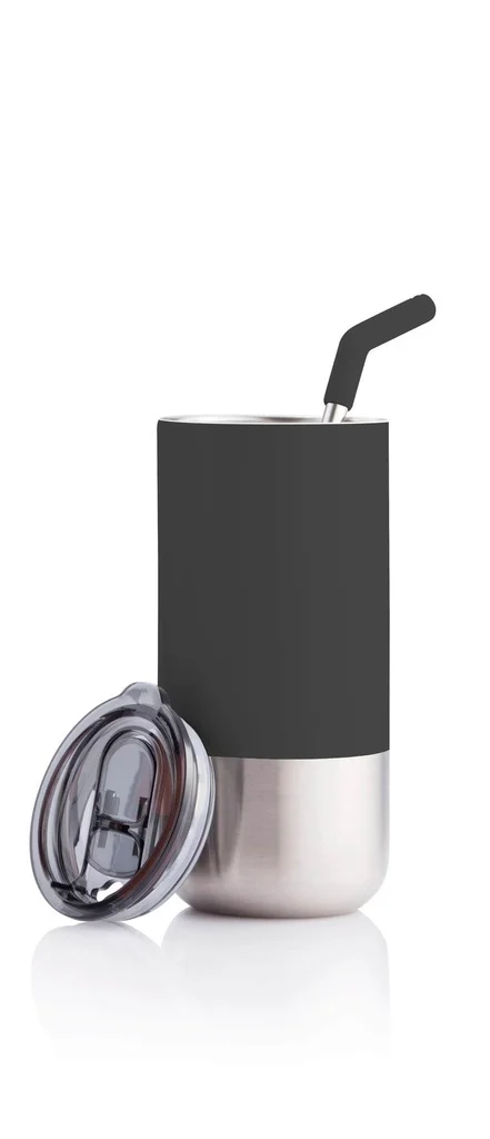 1. Main BORCULO - Double Wall Vacuum Tumbler With Straw Spout - Black (2)