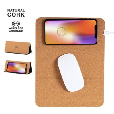 Giftology Cork Mouse Pad with 15W Wireless Charger