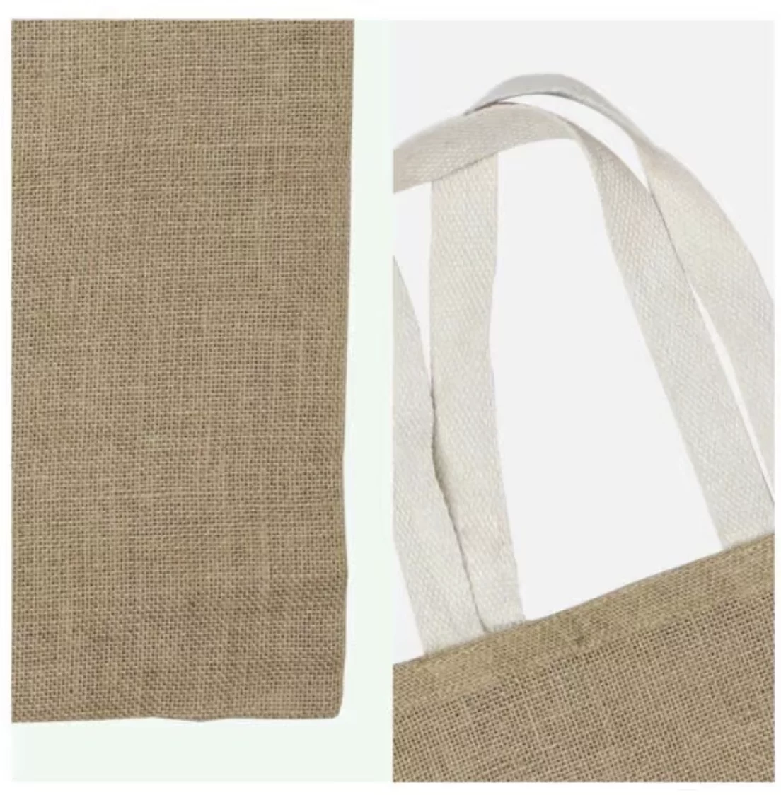 Custom Printed Jute Bag with White Handle