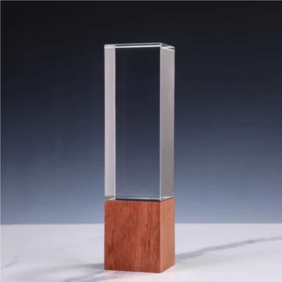 Custom Laser Engraved Cuboid Crystal Trophies