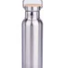 ECO Gift Set containing: [WATER BOTTLE] Double wall stainless steel insulating vacuum flask with bamboo lid and carry handle