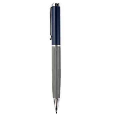 Twist action ballpoint metal pen. Blue ink