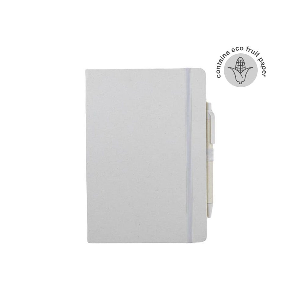 ABULA - A5 Hard Cover Notebook & Pen Set - Corn Paper