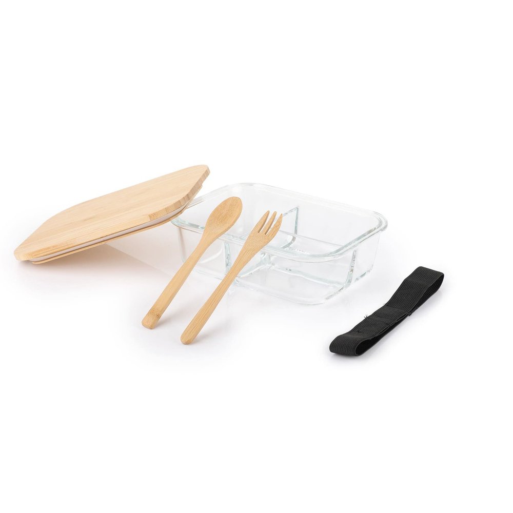 CORNETO - Glass Lunch Box with Bamboo Cutlery - Image 2