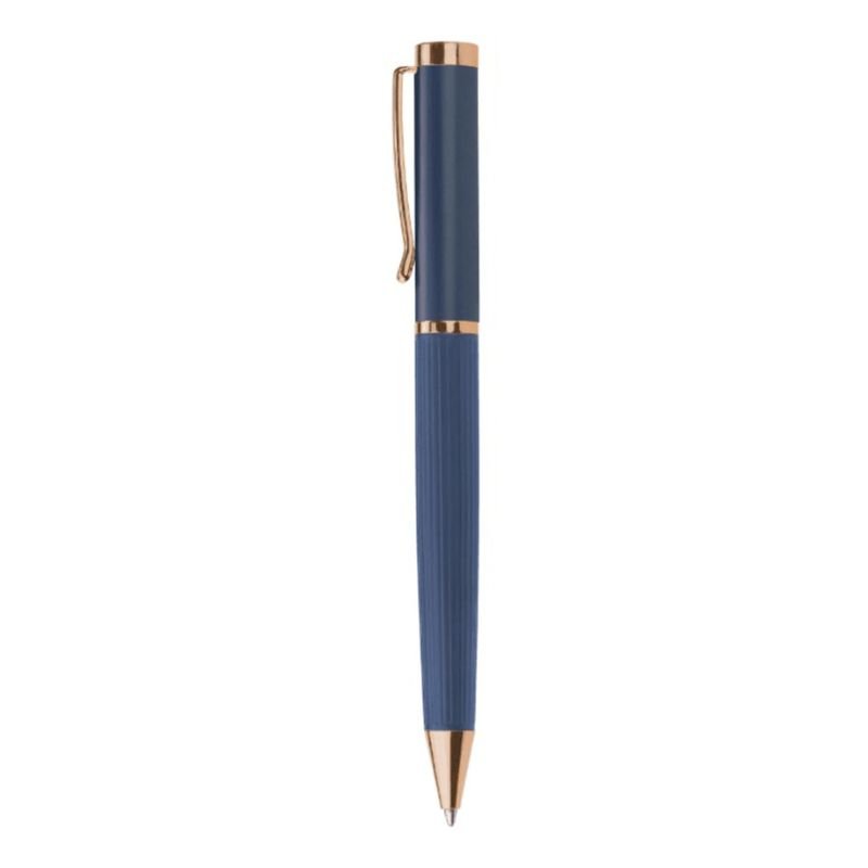 PORI - Metal Ballpoint Pen - Black - Blue - Image 3