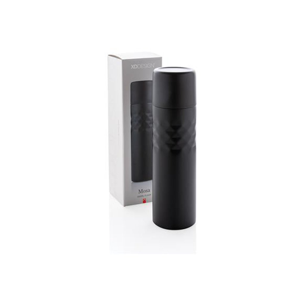 MOSA Flask - 500 ml stainless steel Flask Black - Image 6