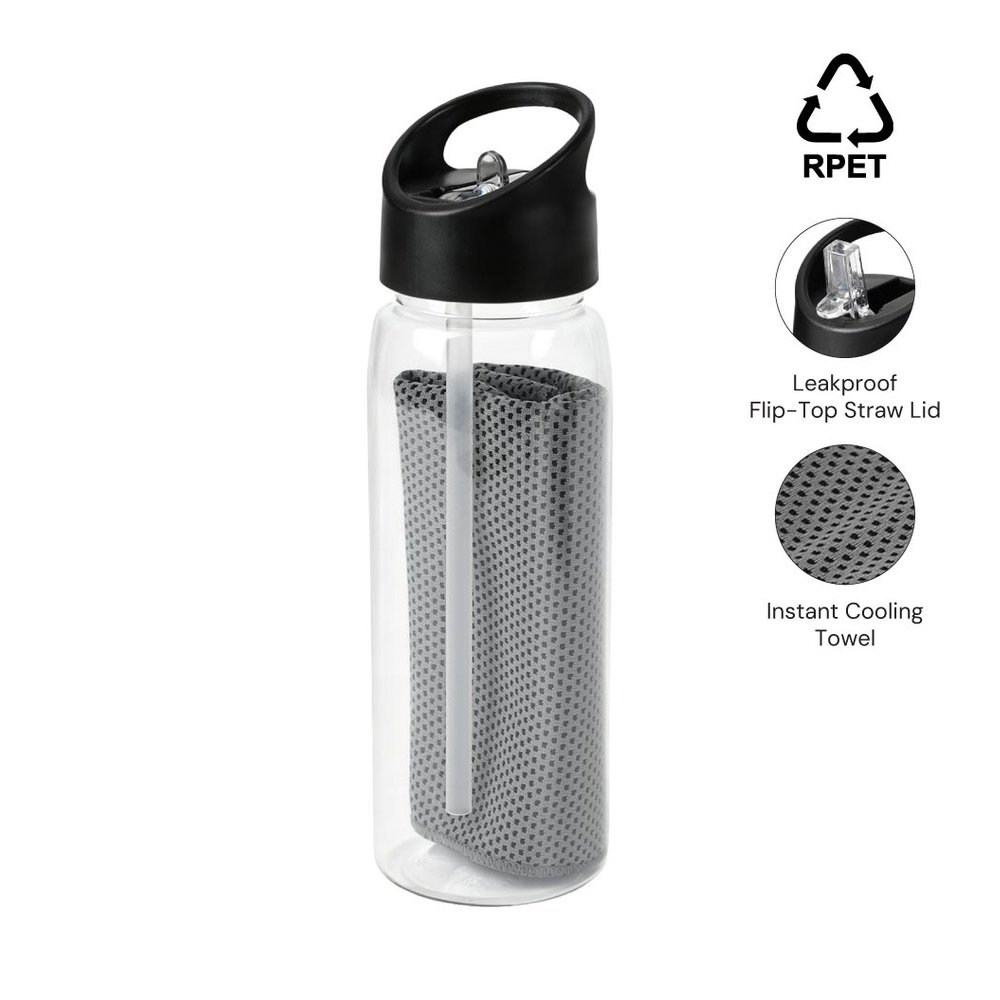 DEVON - RPET Cooling Towel in RPET Bottle 800 ml